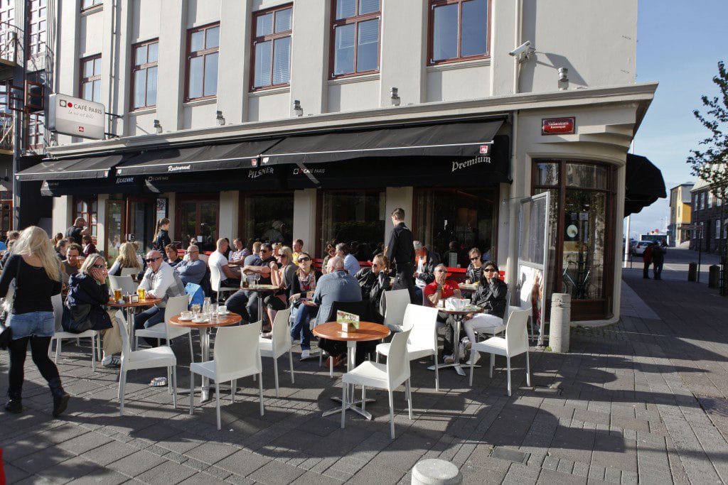 Terrase du Cafe Paris à Reykjavik