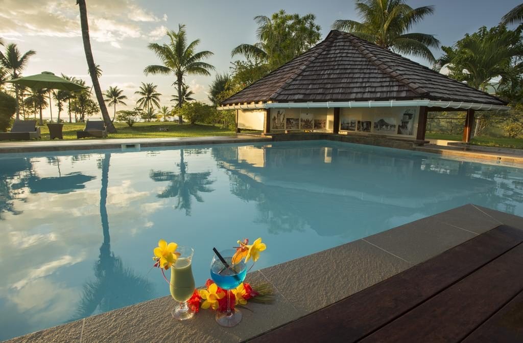 Piscine du Raiatea Lodge en Polynésie