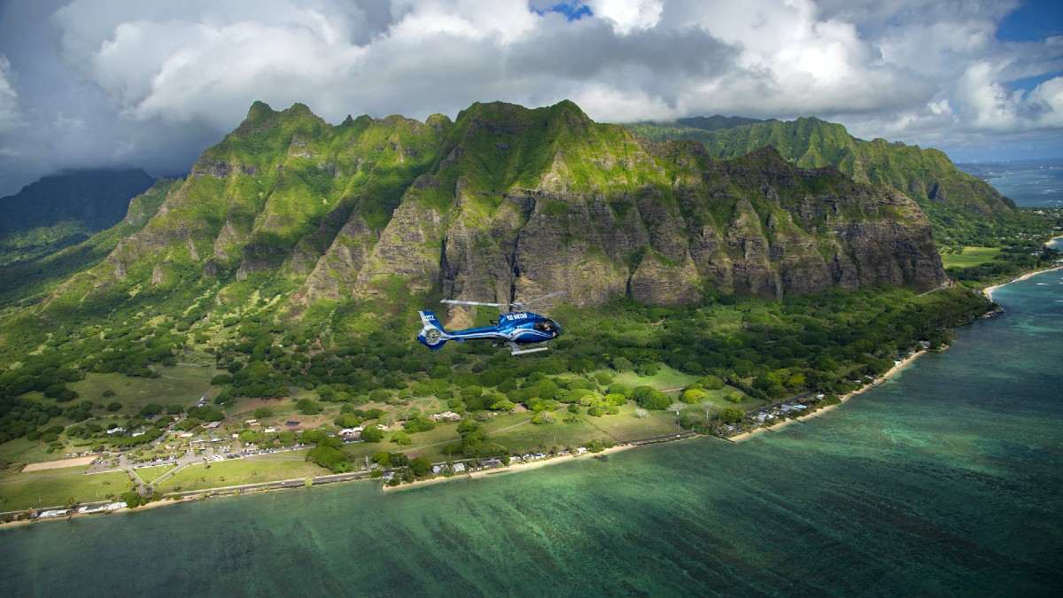Tour en helicptere à oahu Hawaï vu du ciel