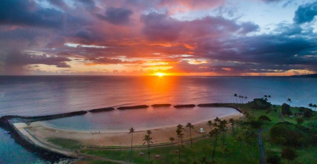 Tour en helicptere à oahu au coucher de soleil