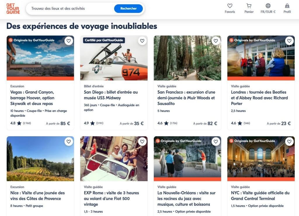 GetYourGuide - Avis Test - Guide Complet