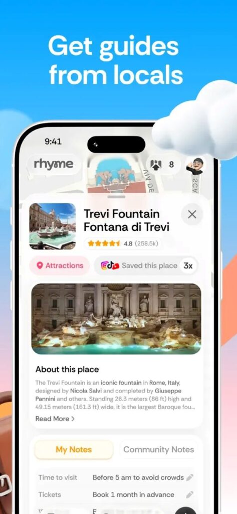 Rhyme (ex-Roamy) : l'appli qui transforme vos reels TikTok et Instagram en itinéraire de voyage 3 application voyage rhyme